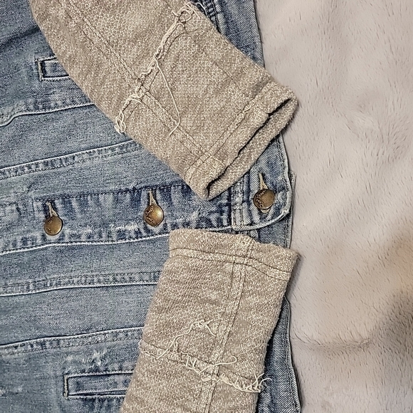 Free People Distressed Hooded Jean Jacket - Picture 2 of 11